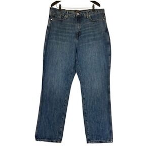 NWT Banana Republic High Rise Straight Ankle Jeans 36/18 Tall Medium Blue Denim